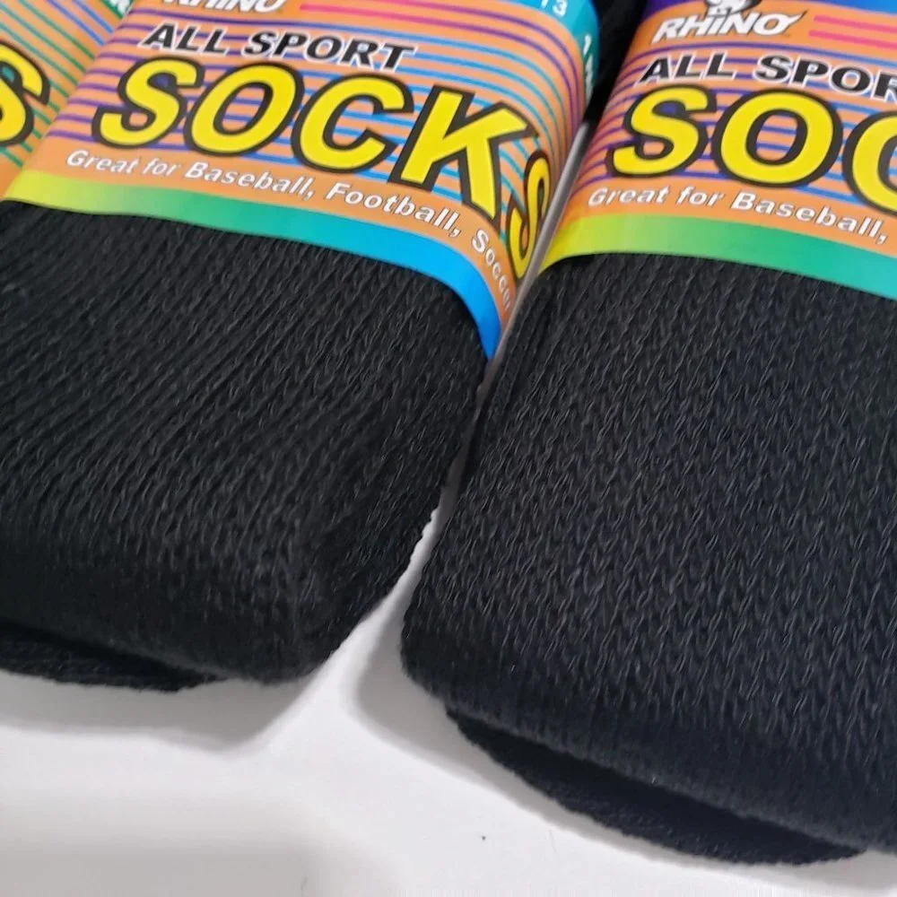 New (6 Pairs) Champion Sports Rhino All-Sport Socks in Black - Size large‎